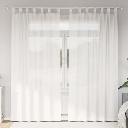 Tende in Voile con Passanti 2 pz Bianco 140x245 cm