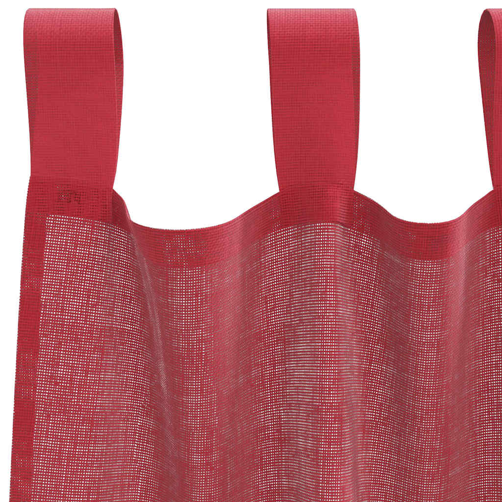 Tende in Voile con Passanti 2 pz Rosso Vino 140x260 cm