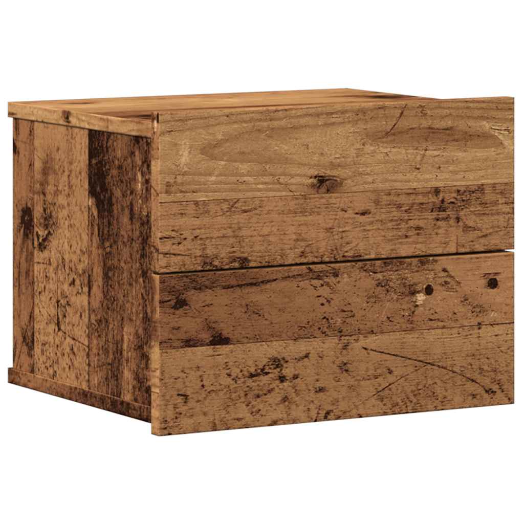 Comodino a Muro Legno Antico 40x32x30 cm
