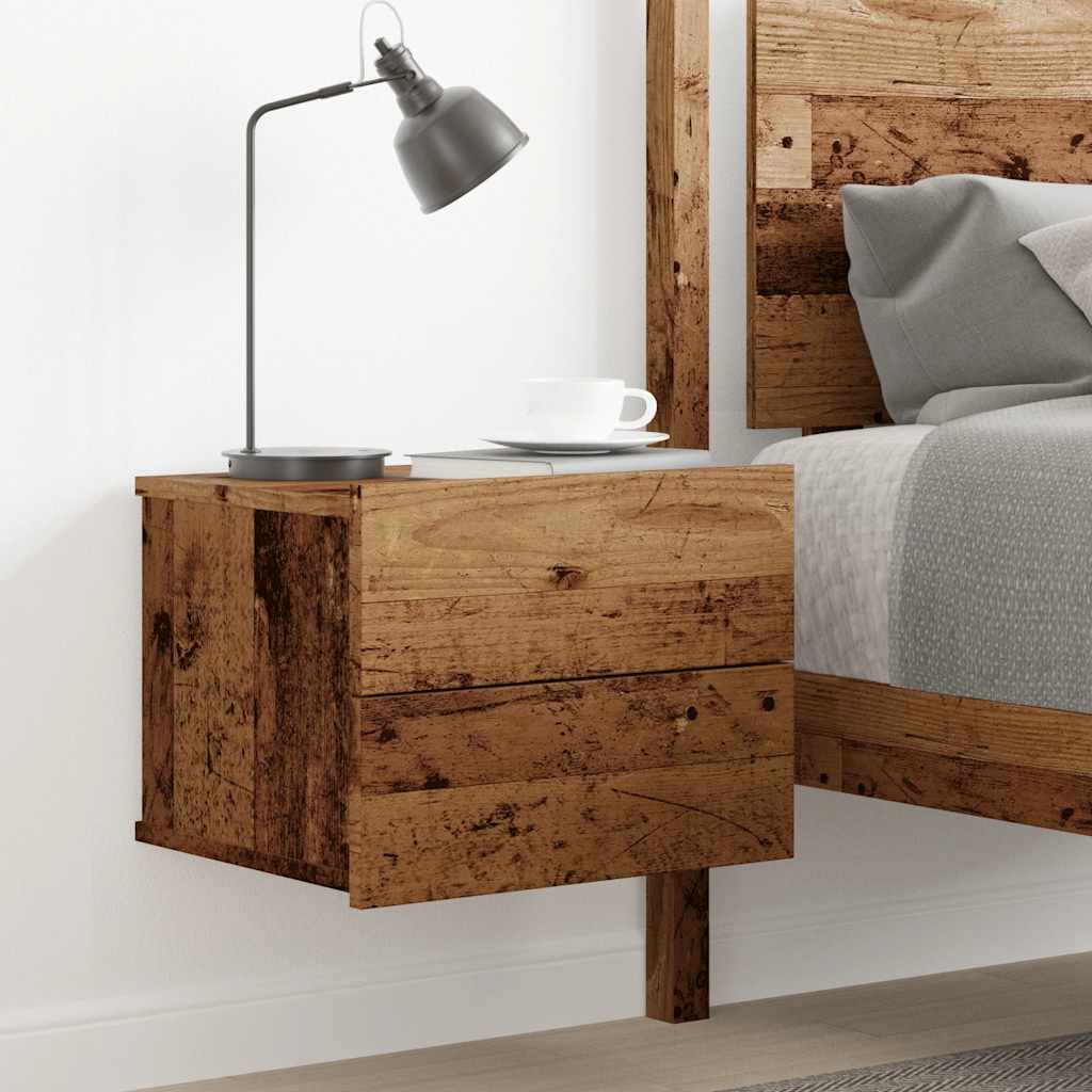 Comodino a Muro Legno Antico 40x32x30 cm