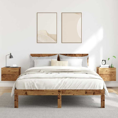 Comodini a Muro 2 pz Legno Antico 40x32x30 cm