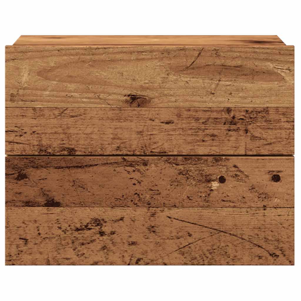 Comodini a Muro 2 pz Legno Antico 40x32x30 cm