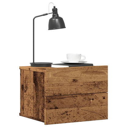 Comodini a Muro 2 pz Legno Antico 40x32x30 cm