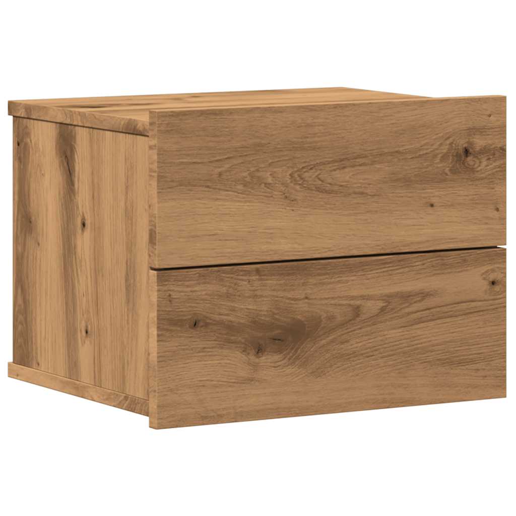 Comodino a Muro Rovere Artigianale 40x32x30 cm