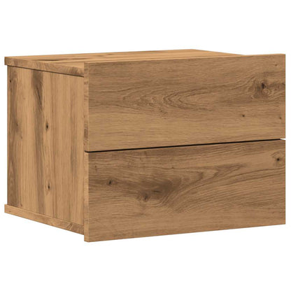 Comodino a Muro Rovere Artigianale 40x32x30 cm