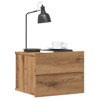 Comodino a Muro Rovere Artigianale 40x32x30 cm