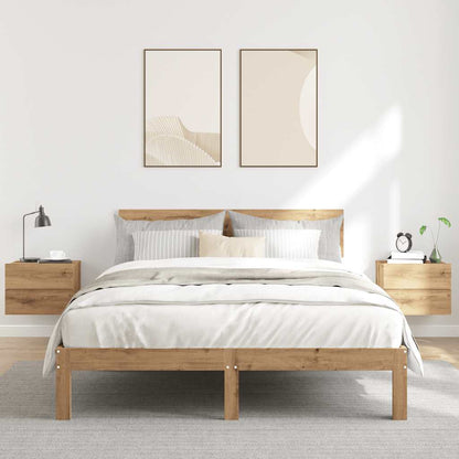 Comodini a Muro 2 pz Rovere Artigianale 40x32x30 cm