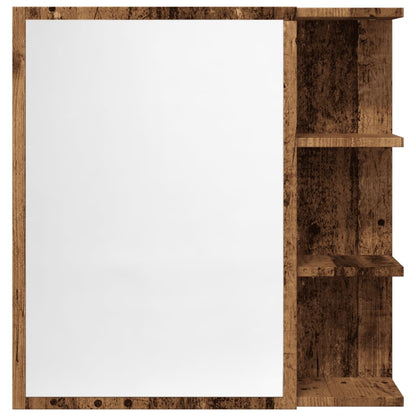 Mobile da Bagno a Specchio Legno Antico 62,5x20,5x64 cm Legno