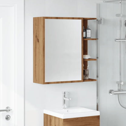 Mobile Bagno con Specchio Rovere 62,5x20,5x64 cm Multistrato