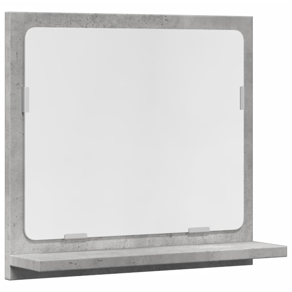 Mobile Bagno con Specchio Grigio Cemento 40x11x37 cm Truciolato