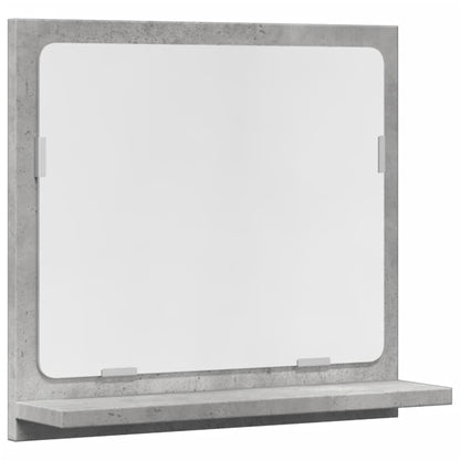 Mobile Bagno con Specchio Grigio Cemento 40x11x37 cm Truciolato