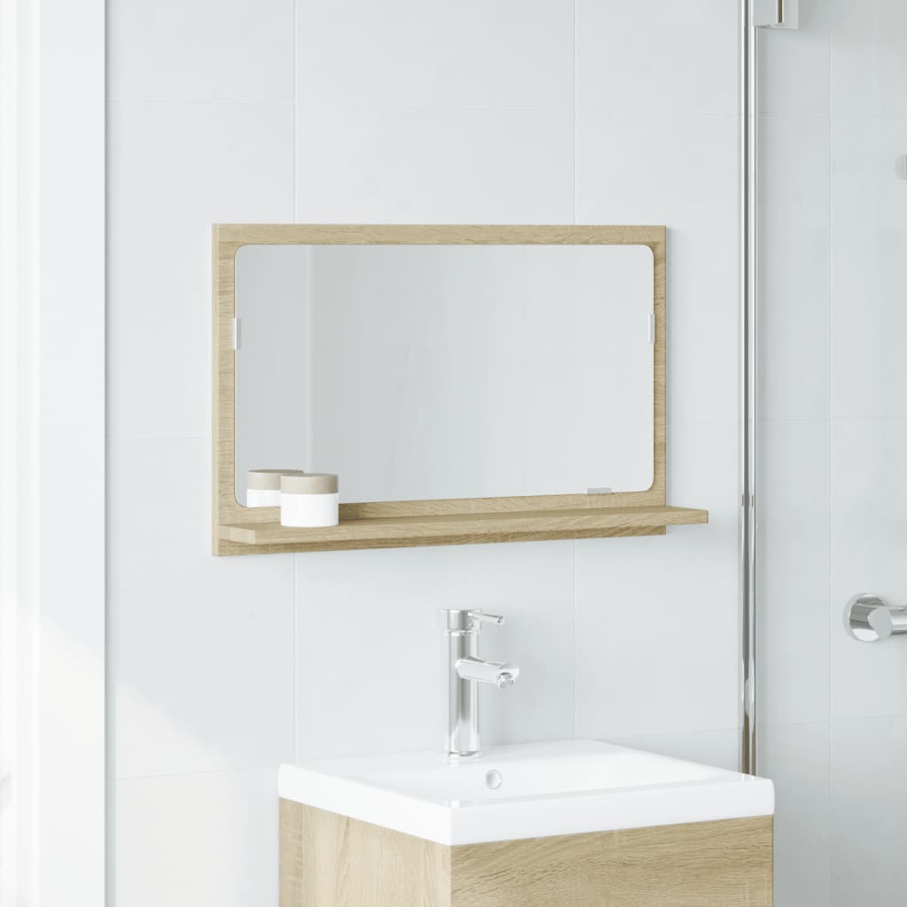 Mobile Bagno con Specchio Rovere Sonoma 60x11x37 cm Truciolato