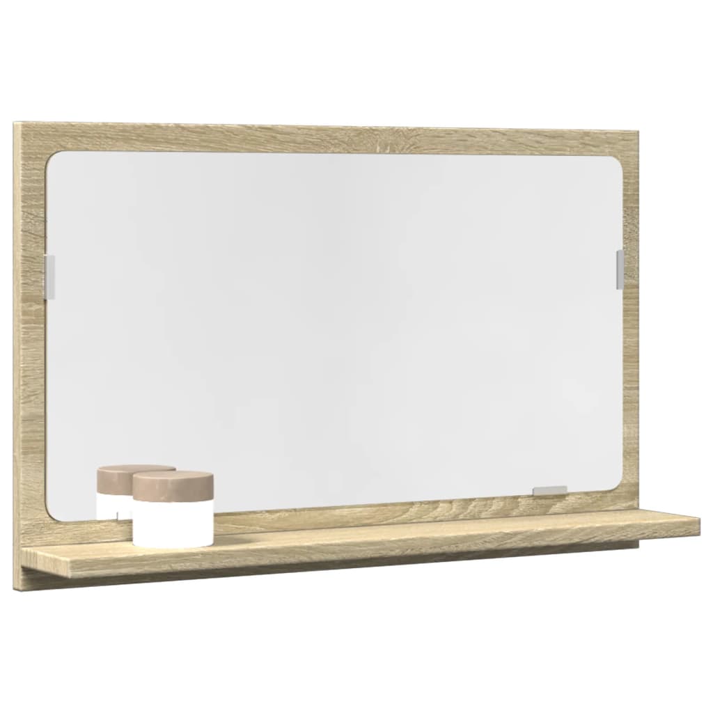 Mobile Bagno con Specchio Rovere Sonoma 60x11x37 cm Truciolato