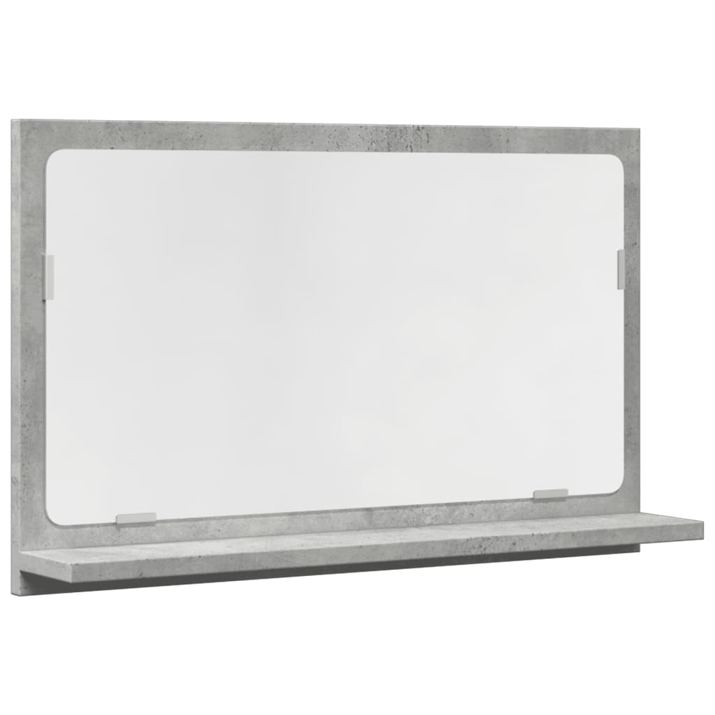 Mobile Bagno con Specchio Grigio Cemento 60x11x37 cm Truciolato
