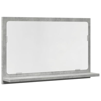 Mobile Bagno con Specchio Grigio Cemento 60x11x37 cm Truciolato