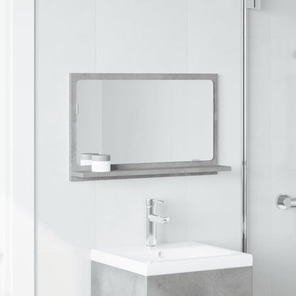 Mobile Bagno con Specchio Grigio Cemento 60x11x37 cm Truciolato