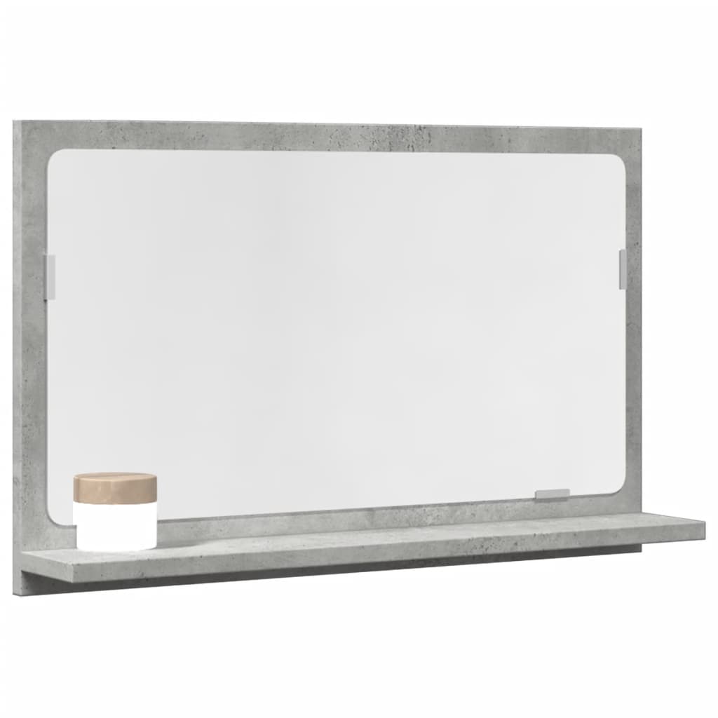 Mobile Bagno con Specchio Grigio Cemento 60x11x37 cm Truciolato