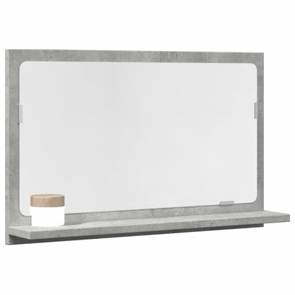 Mobile Bagno con Specchio Grigio Cemento 60x11x37 cm Truciolato