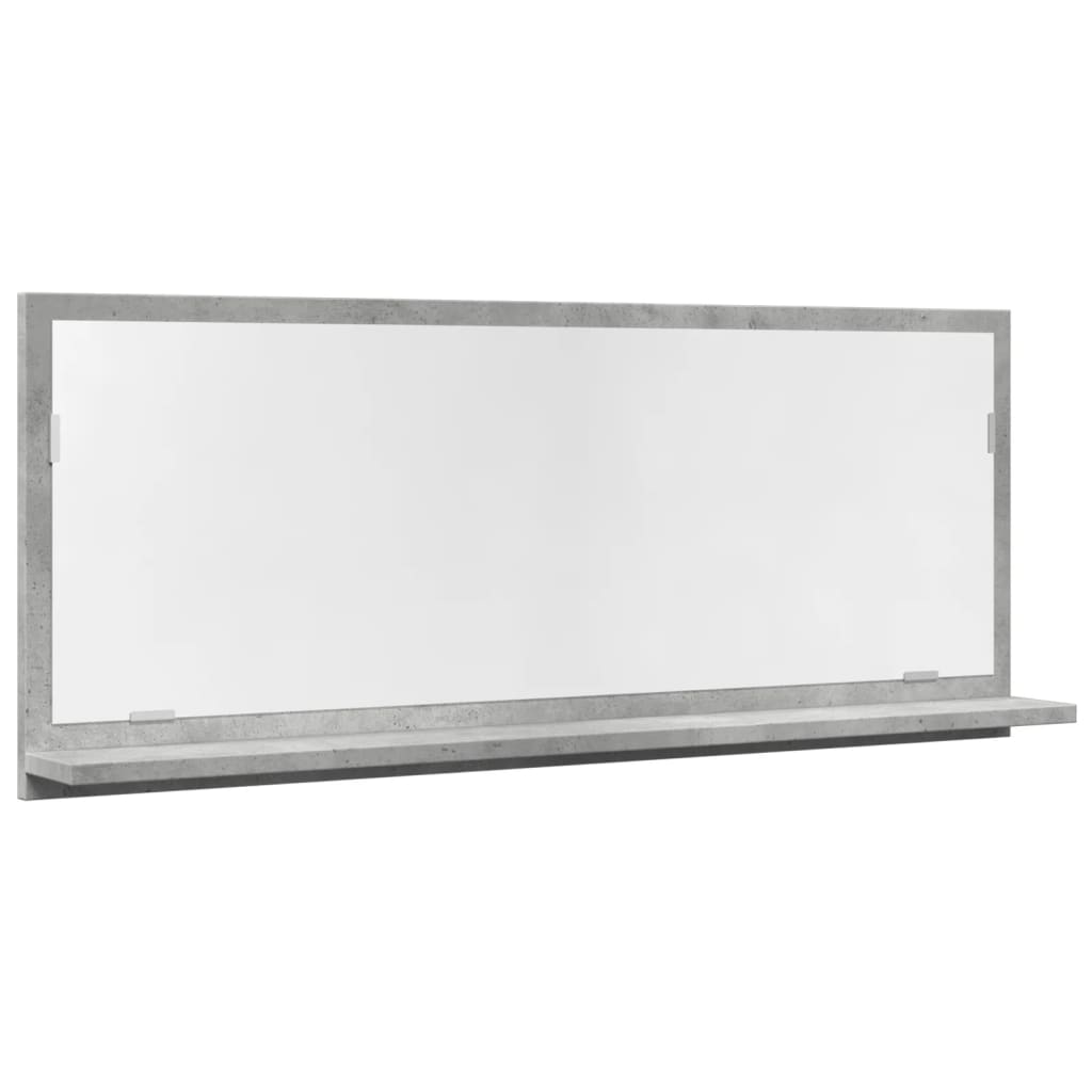 Mobile Bagno con Specchio Grigio Cemento 90x11x37 cm Truciolato