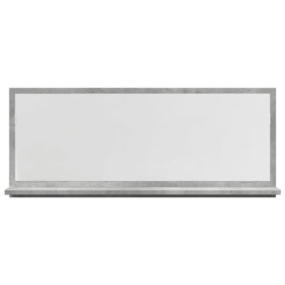 Mobile Bagno con Specchio Grigio Cemento 90x11x37 cm Truciolato