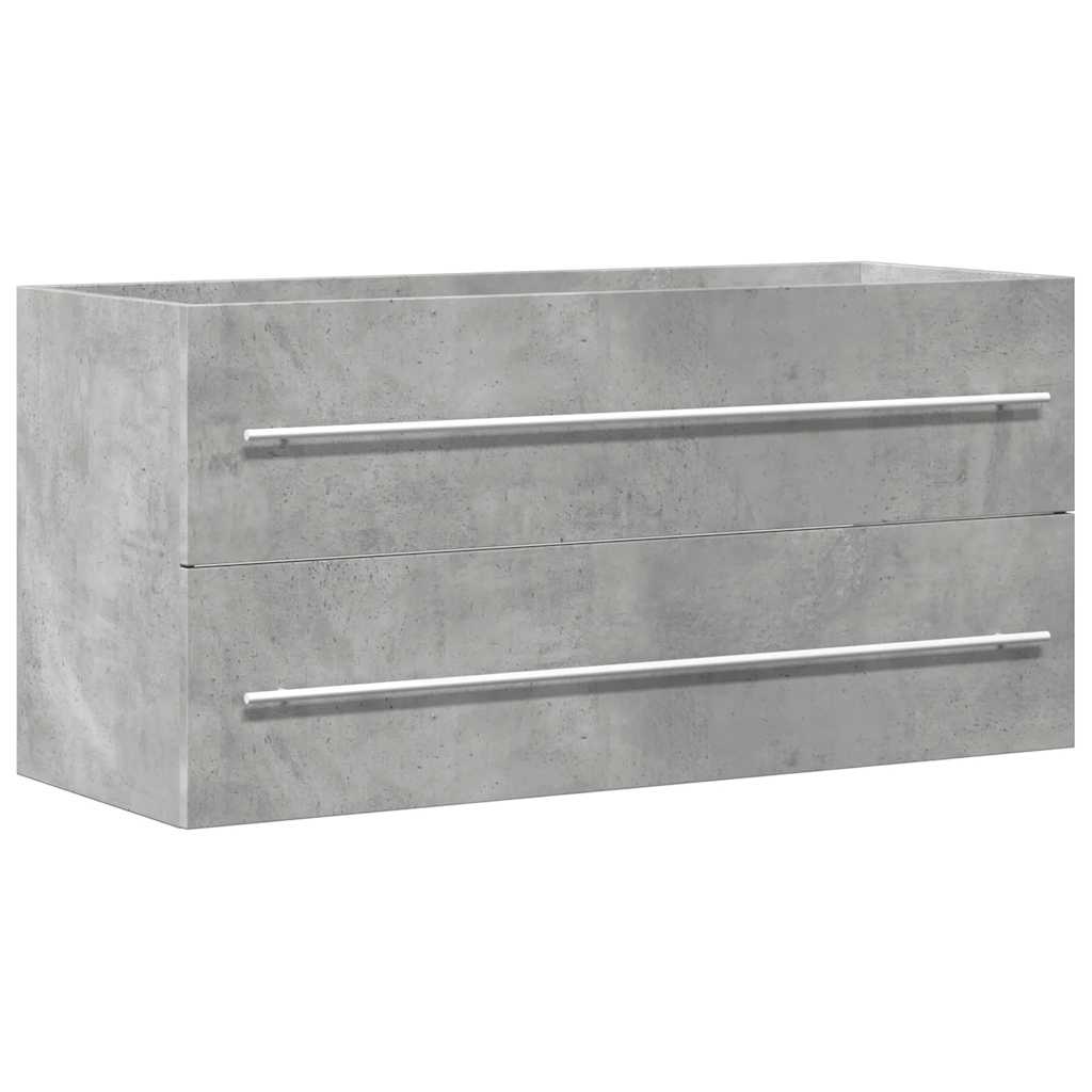 Mobile Lavabo Grigio Cemento 100x38,5x48cm in Legno Multistrato
