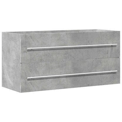 Mobile Lavabo Grigio Cemento 100x38,5x48cm in Legno Multistrato