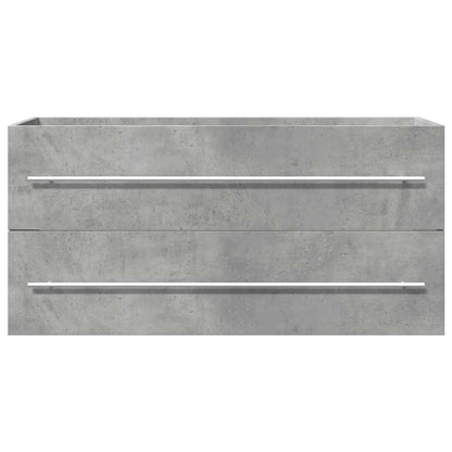 Mobile Lavabo Grigio Cemento 100x38,5x48cm in Legno Multistrato