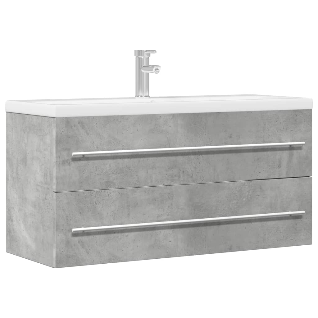 Mobile Lavabo Grigio Cemento 100x38,5x48cm in Legno Multistrato