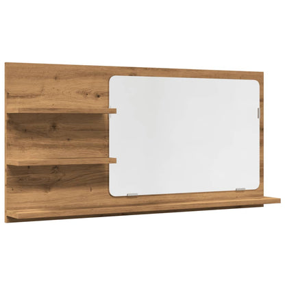 Mobile Bagno Specchio Rovere Artigianale 90x11x45 cm Truciolato