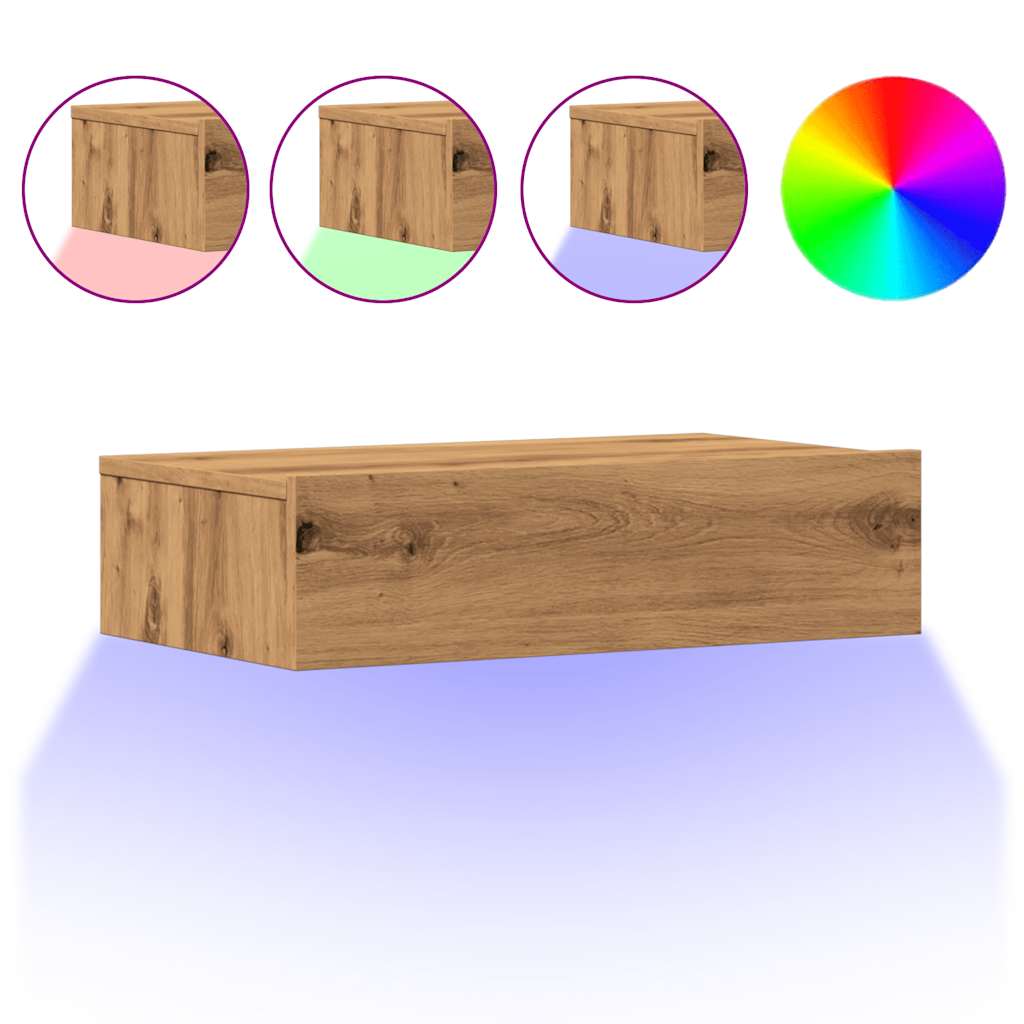 Mobili Porta TV Luci LED 2 pz Rovere Artigianale 60x35x15,5 cm