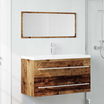 Set Mobili da Bagno 2 pz Legno Antico in Legno Multistrato