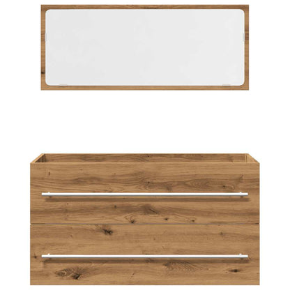 Set Mobili da Bagno 2 pz Rovere Artigianale Legno Multistrato