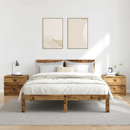 Comodini 2 pz Legno Antico 50x40x43.5 cm in Legno Multistrato