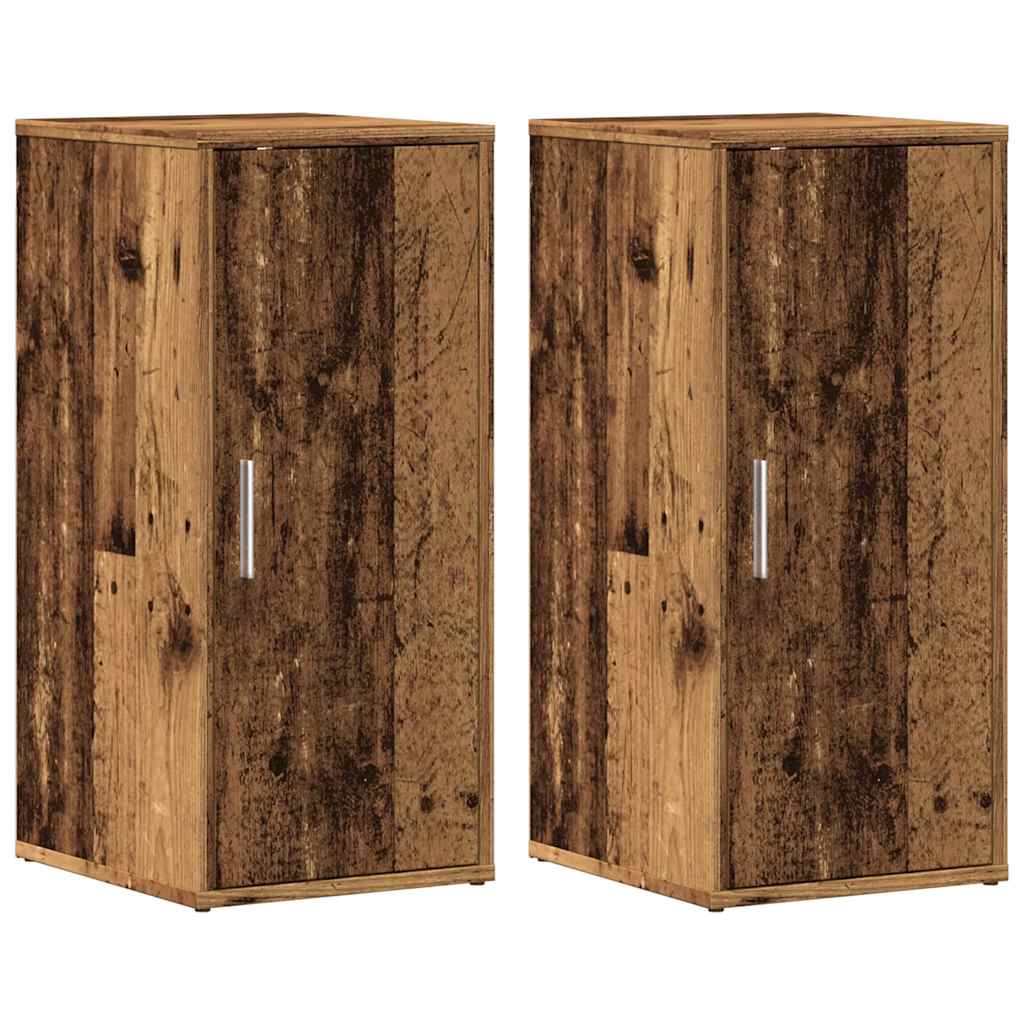 Scarpiere 2 pz Legno Antico 32x35x70 cm in Legno Multistrato