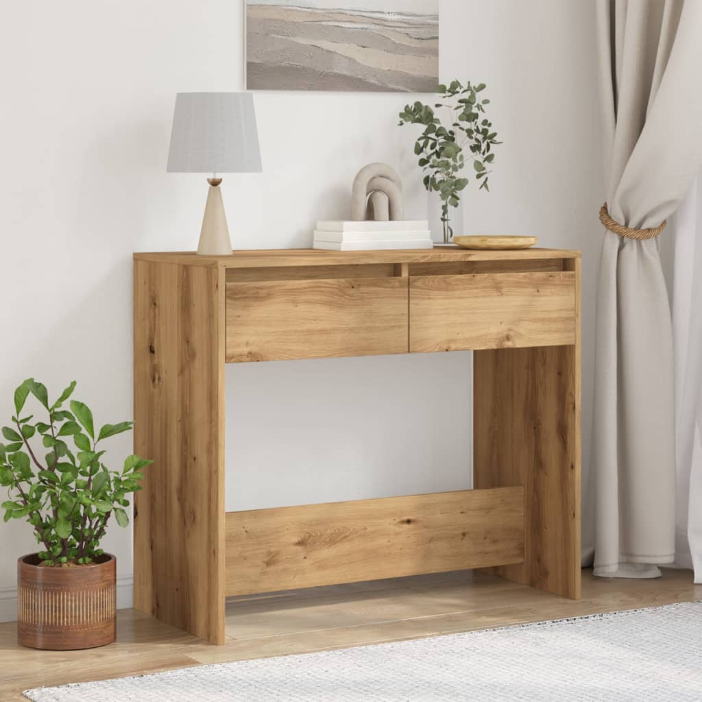 Tavolo Consolle Rovere Artigianale 89x41x76,5cm in Truciolato