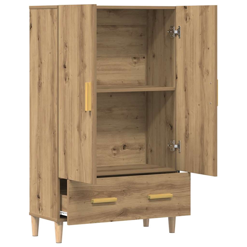 Credenza Rovere Artigianale 70x31x115 cm in Legno Multistrato