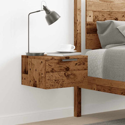 Comodino a Muro Legno Antico 34x30x20 cm