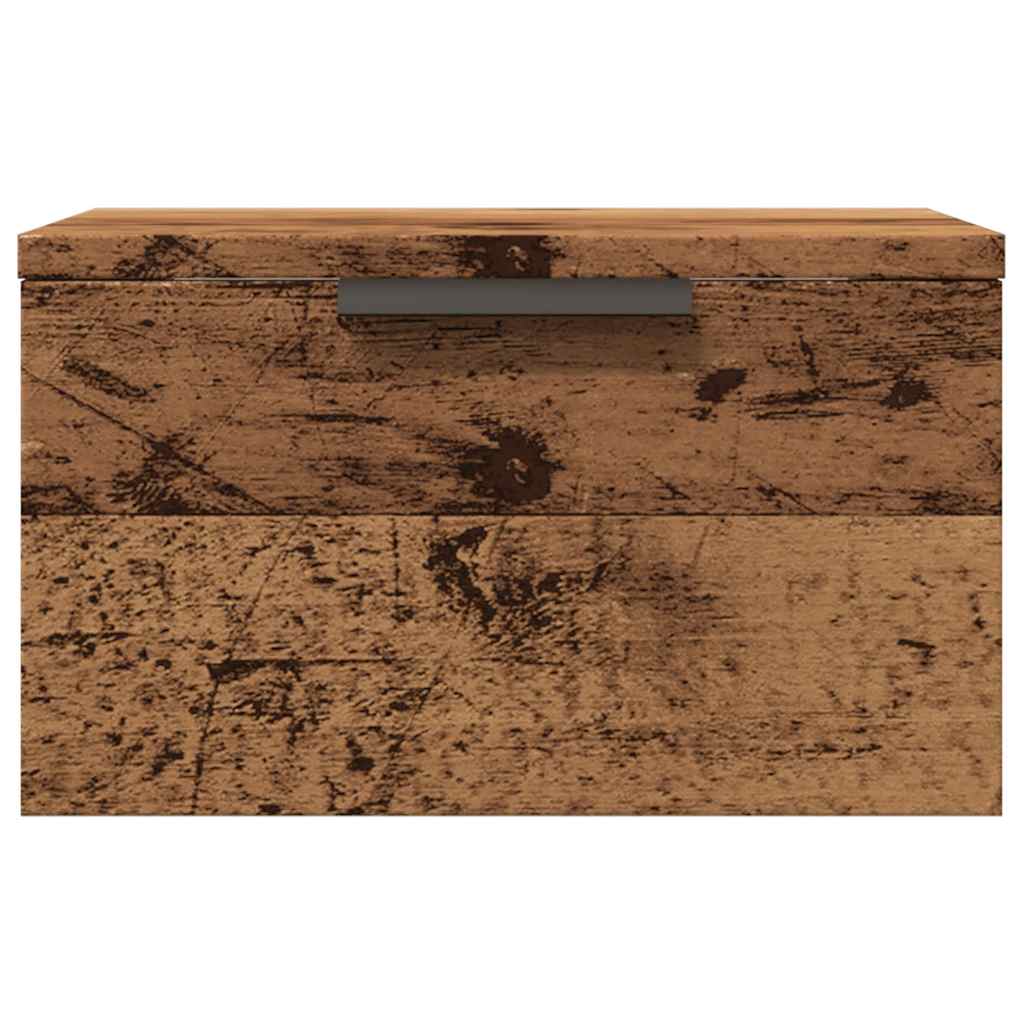 Comodino a Muro Legno Antico 34x30x20 cm