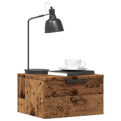 Comodino a Muro Legno Antico 34x30x20 cm
