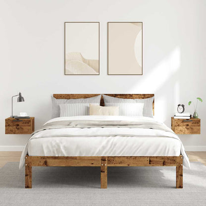 Comodini a Muro 2 pz Legno Antico 34x30x20 cm