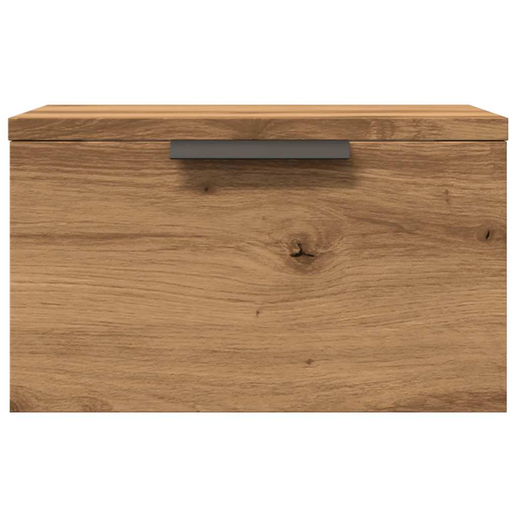 Comodini a Muro 2 pz Rovere Artigianale 34x30x20 cm