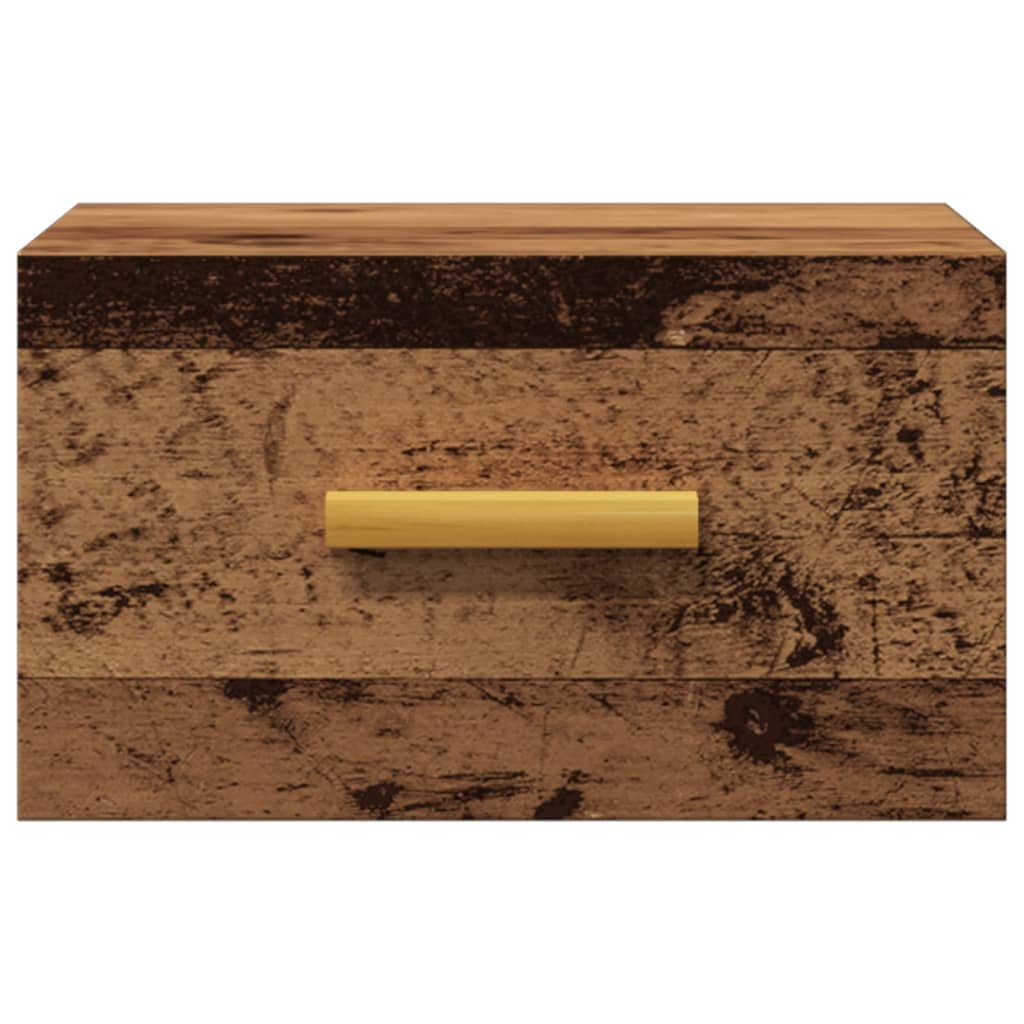 Comodini a Muro 2 pz Legno Antico 35x35x20 cm