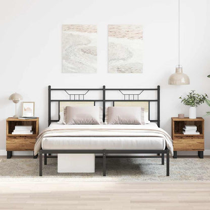 Comodini 2pz Legno Antico 40x35x50 cm in Legno Multistrato
