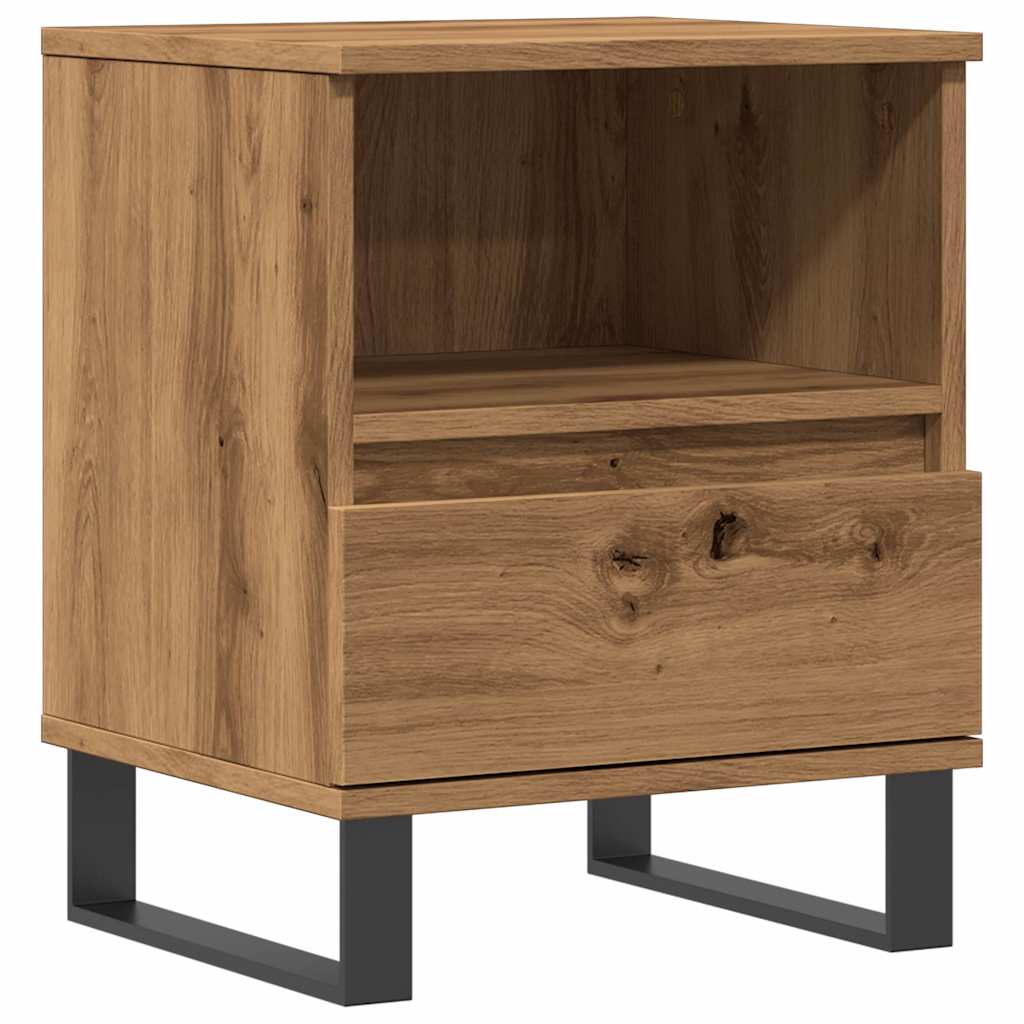 Comodino Rovere Artigianale 40x35x50 cm in Legno Multistrato