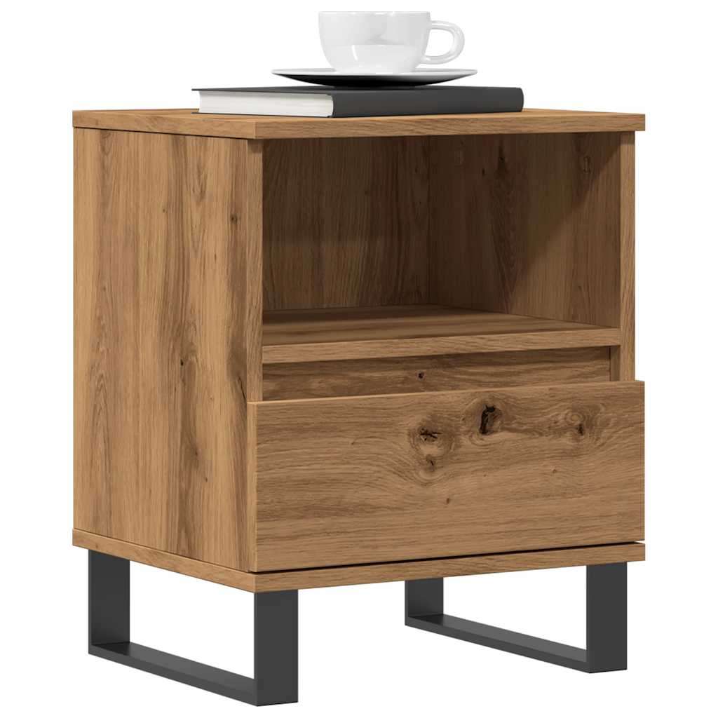 Comodino Rovere Artigianale 40x35x50 cm in Legno Multistrato
