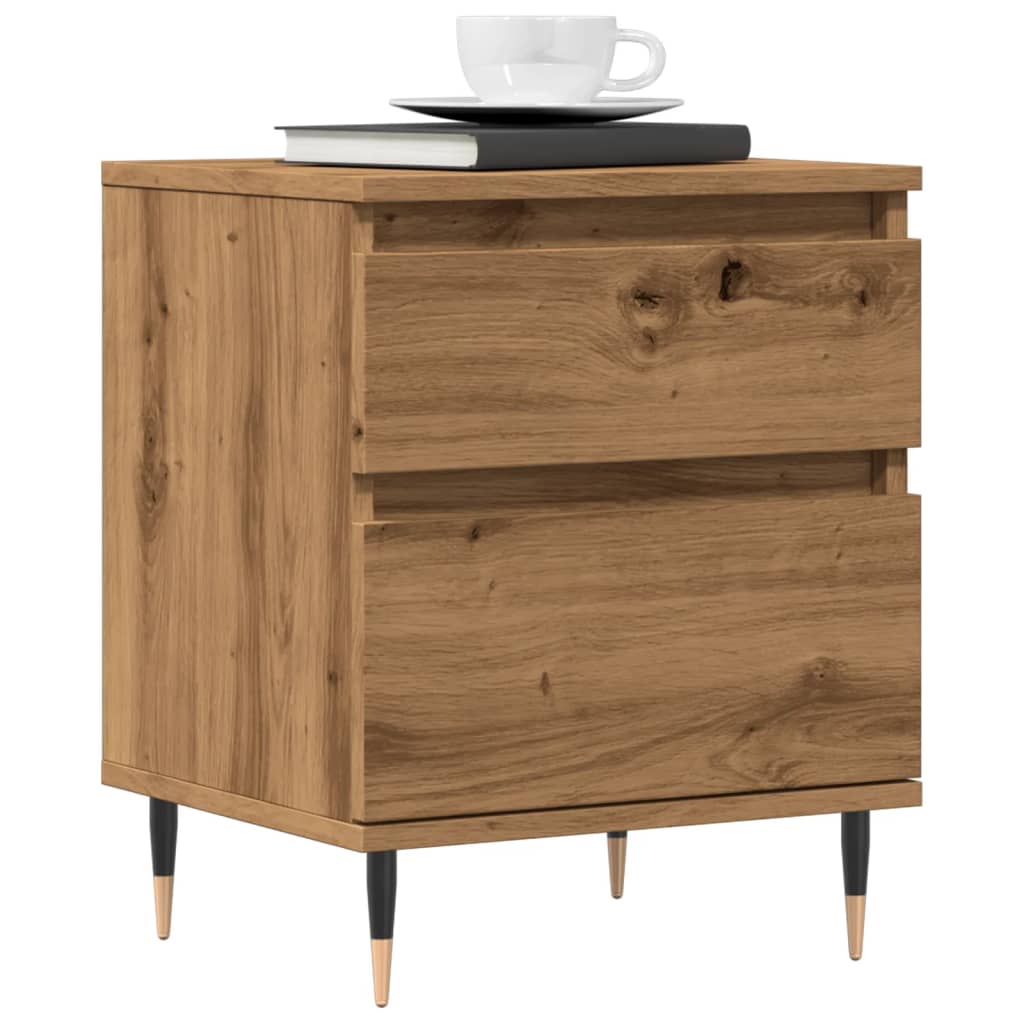 Comodino Rovere Artigianale 40x35x50 cm in Legno Multistrato