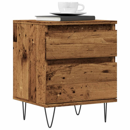 Comodini 2pz Legno Antico 40x35x50 cm in Legno Multistrato