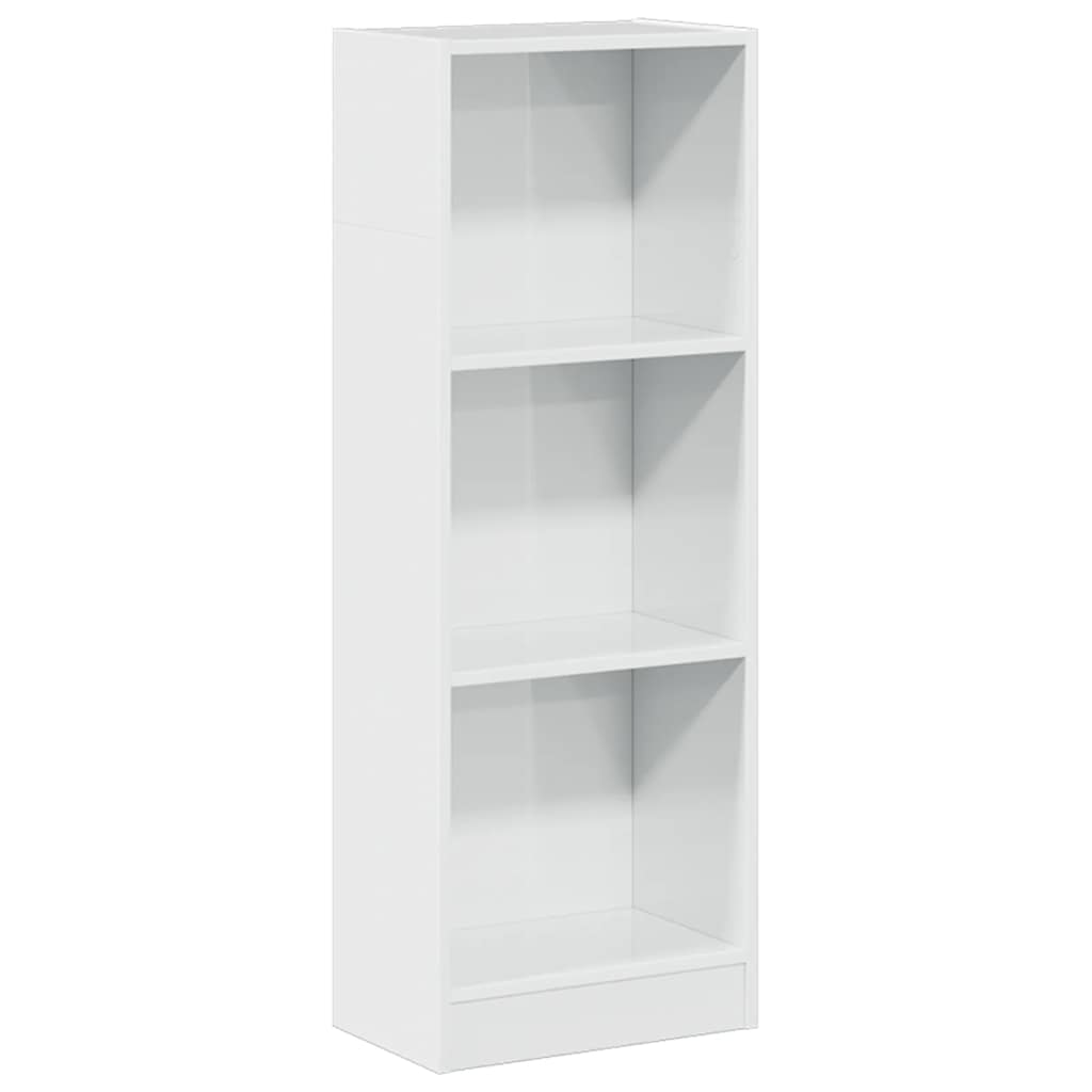 Libreria Bianco Lucido 40x24x109 cm in Legno Multistrato