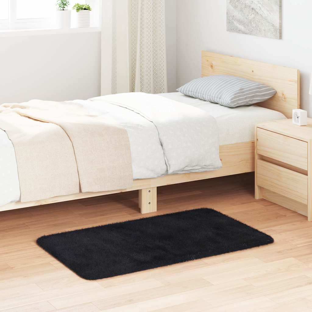 Tappeto Shaggy a Pelo Lungo NAVARRA Nero 60x100 cm poliestere