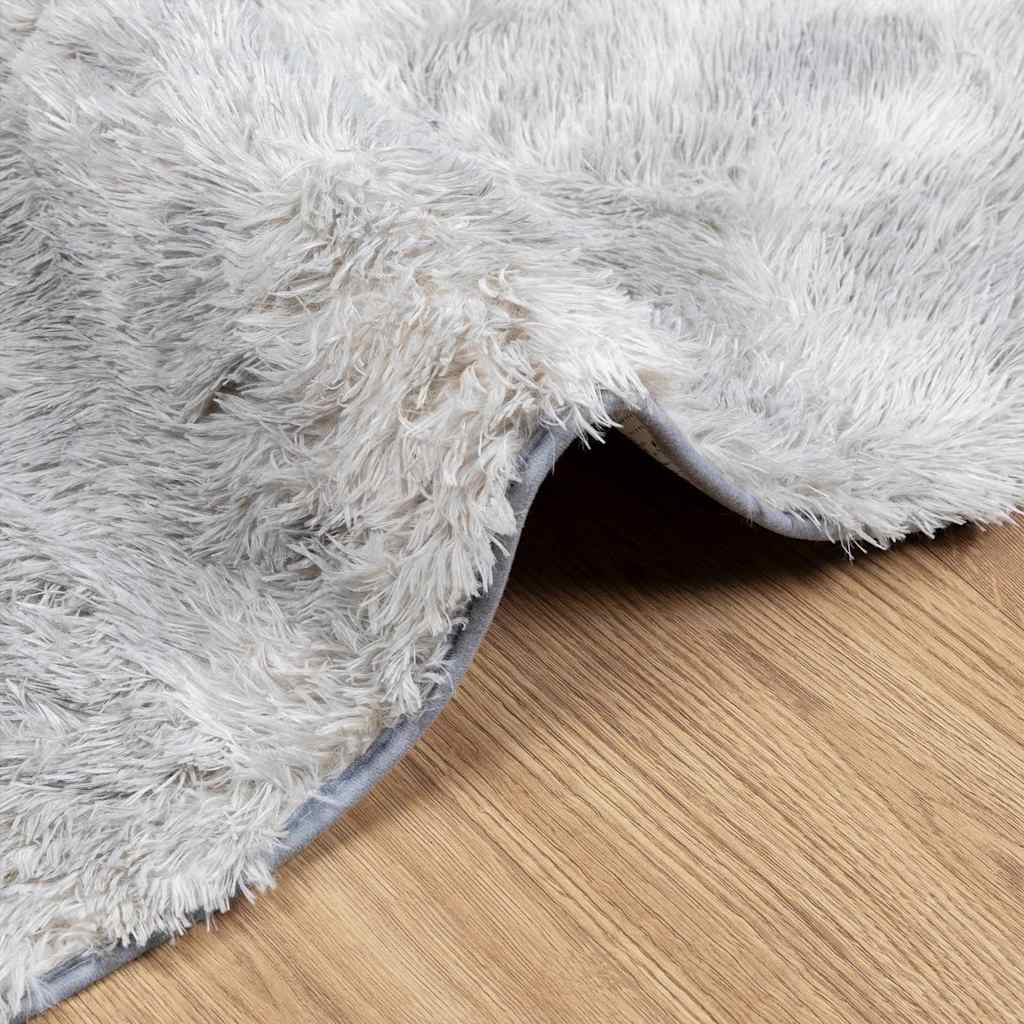 Tappeto Shaggy a Pelo Lungo NAVARRA Grigio Argento 120x170cm